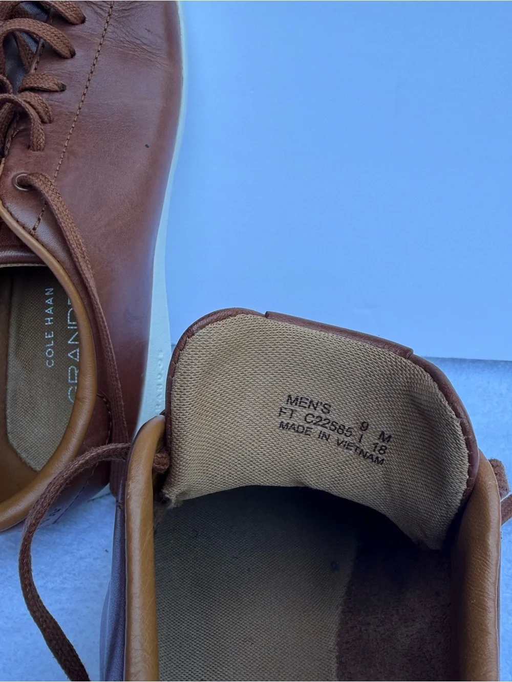 Cole Haan Brown Leather Lace-Up Sneakers with White Sole